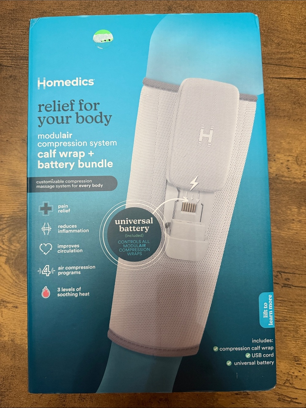 Homeedics calf wrap massager and battery bundle